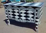 Geometrical design drawer chest mango wood